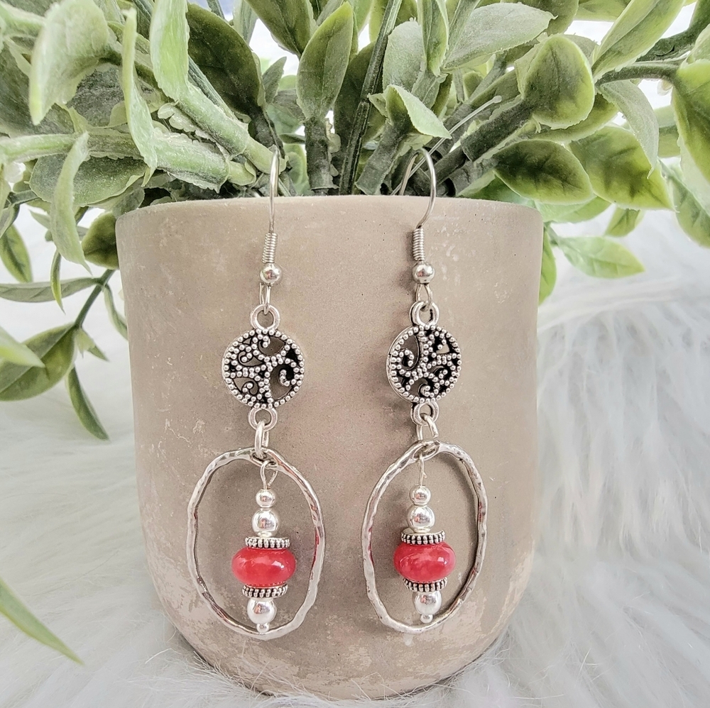 Ruby Dangling Earrings - image 2